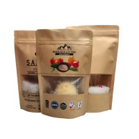 products sachet manufacturer for food packaging kraft paper flat bottom kraft paper pouch with window