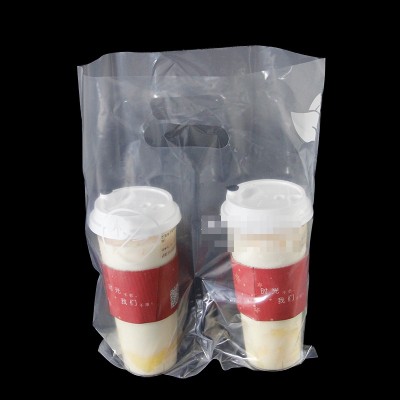 Hih quality heavy duty disposable beverage carry bag for drinking