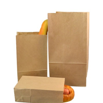 Wholesale Cheap Price Custom Printed Food Brown Kraft Paper Bag For Bread